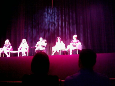 Jill Zarin, from left, Alex McCord, host Gino Bisconte, Teresa Giudice and Caroline Manzo. Sorry for the crappy picture, but it's the best I could do with my cell phone. If anyone has better images, please email me at ava@avagacser.com. I will gladly give you credit for them.